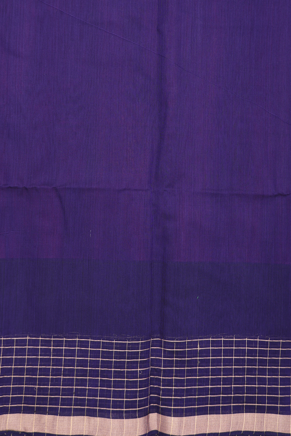 Kora Silk Cotton Saree In Grape Purple With Peacock Design
