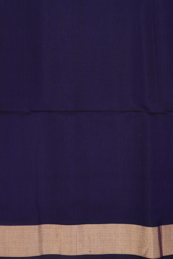 Kora Silk Cotton Saree In Grape Purple With Threadwork Buttas