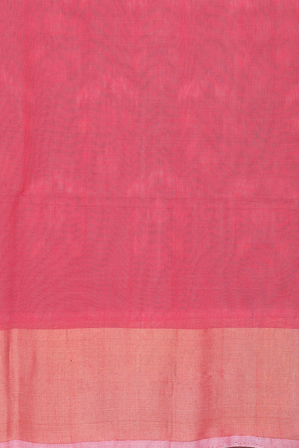 Kora Silk Cotton Saree In Grey With Ikat Design