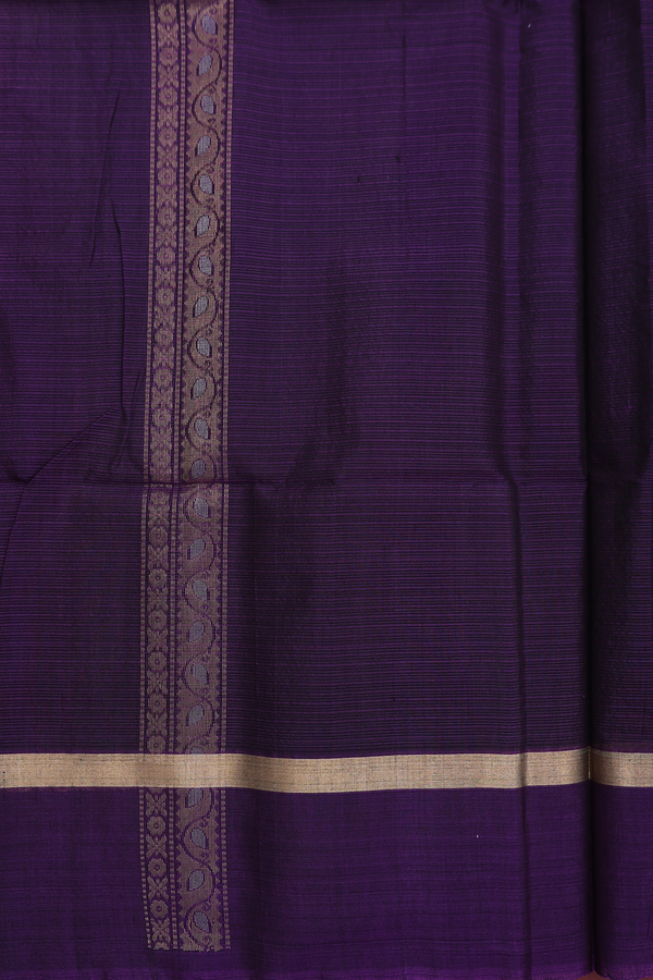 Kora Silk Cotton Saree In Olive Green With Floral Motifs