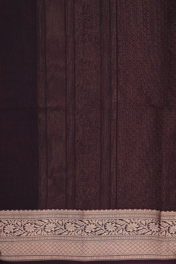 Kora Silk Cotton Saree In Orange With Floral Buttas