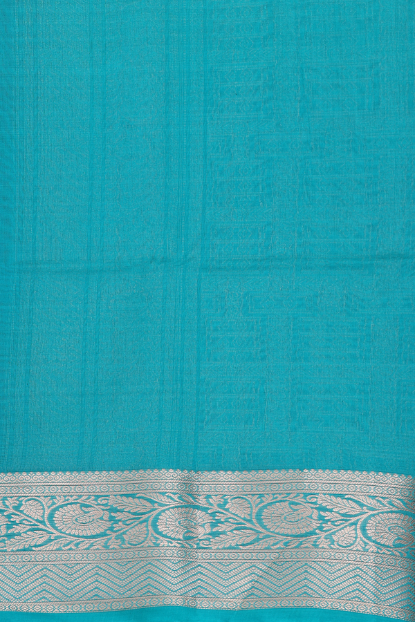 Kora Silk Cotton Saree In Orange With Zari Buttas