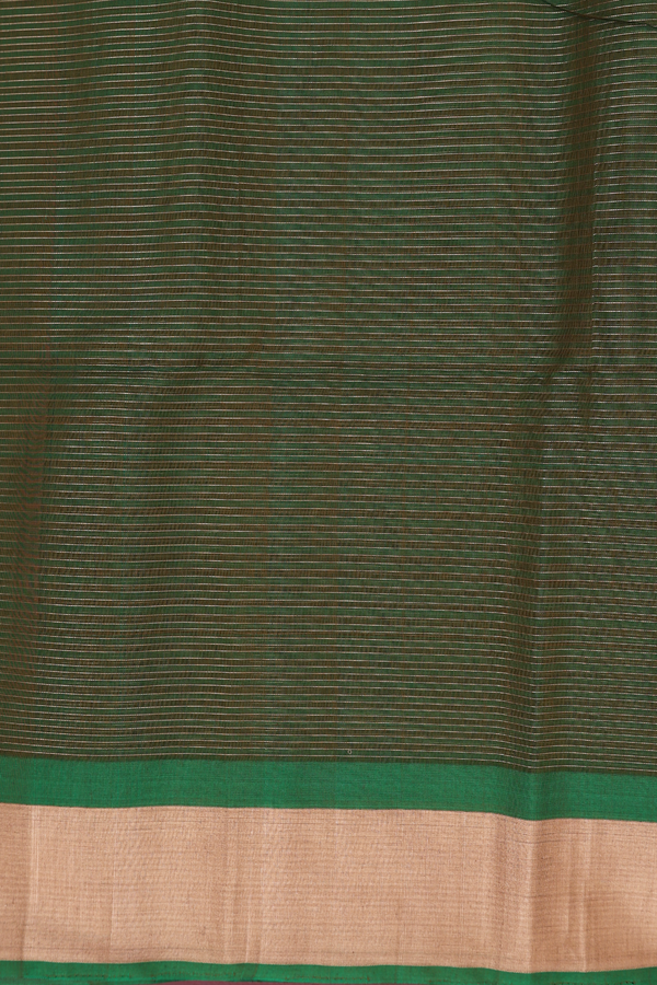 Kora Silk Cotton Saree In Orange With Zari Buttas