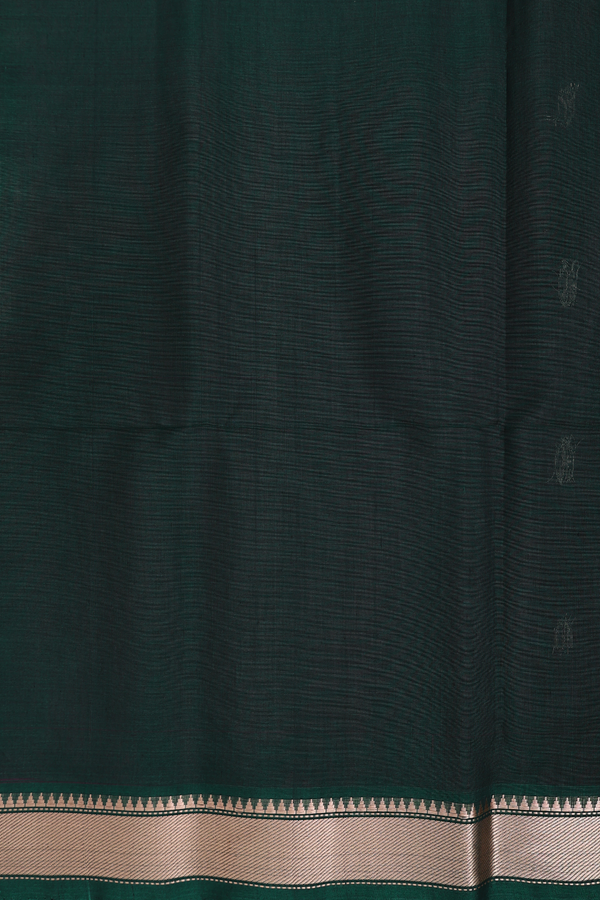 Kora Silk Cotton Saree In Plum Purple With Floral Buttas