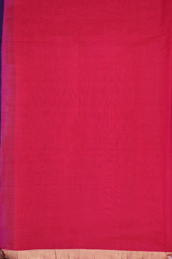 Kora Silk Cotton Saree In Purple With Paisley Motifs