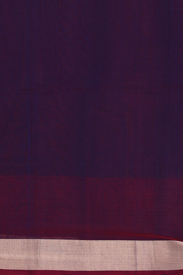 Kora Silk Cotton Saree In Royal Blue With Floral Buttas