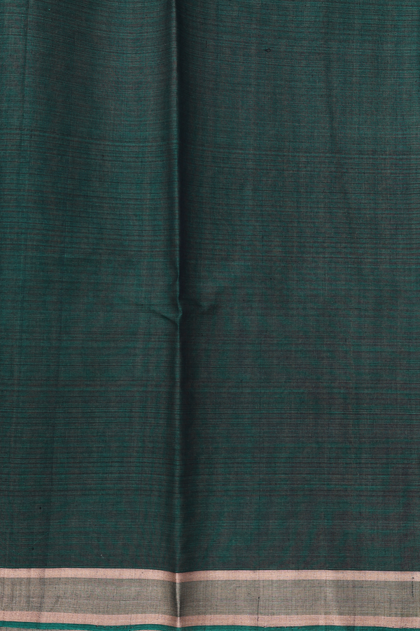 Kora Silk Cotton Saree In Saddle Brown With Paisley Buttas