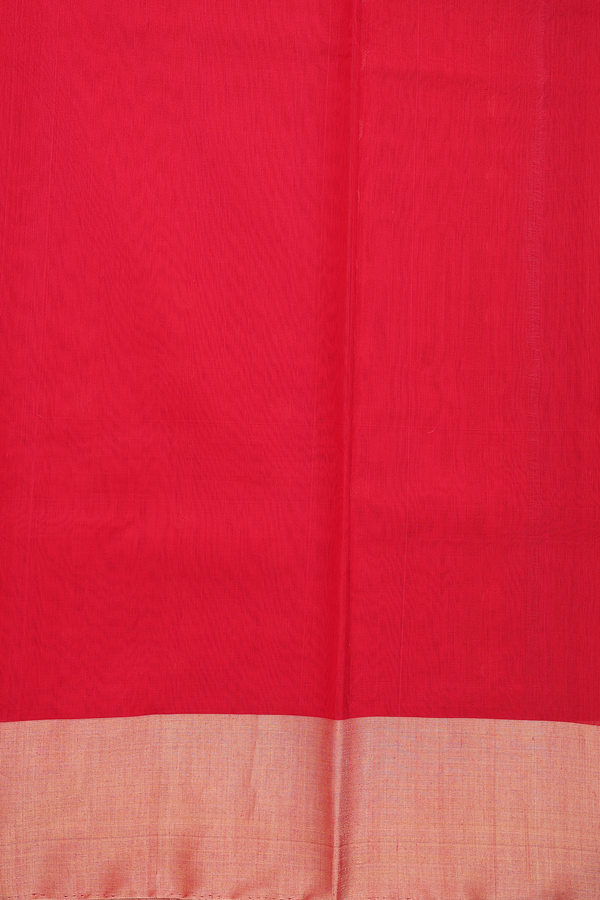 Kora Silk Cotton Saree In Scarlet Red With Allover Design