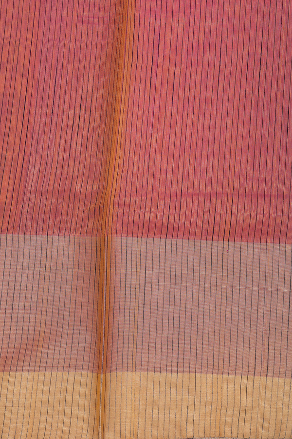 Kora Silk Cotton Saree In Yellow With Contrast Border