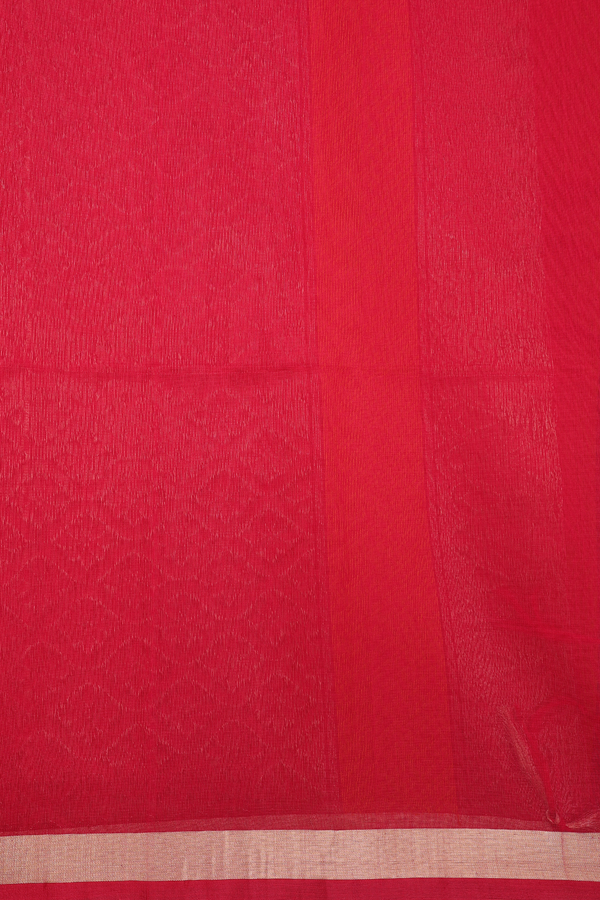 Kora Silk Cotton Saree In Yellow With Floral Design