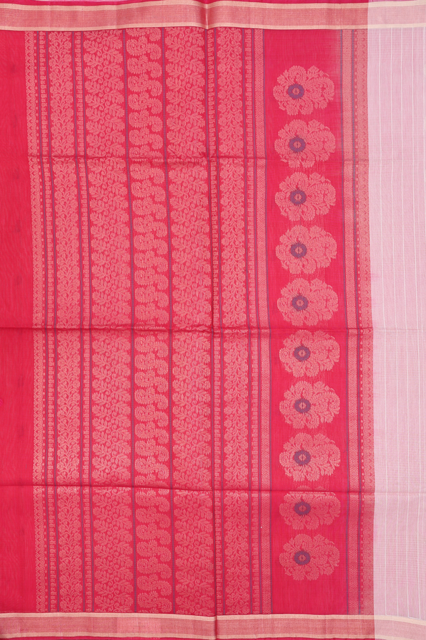Kora Silk Cotton Saree In Ivory With Paisley Buttas