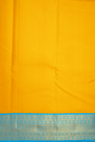 Korvai Border Plain Honey Yellow Kanchipuram Silk Saree