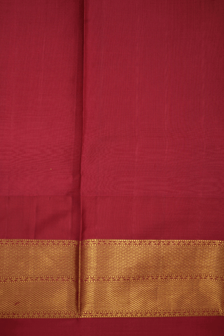Korvai Zari Border Plain Celery Yellow Kanchipuram Silk Saree
