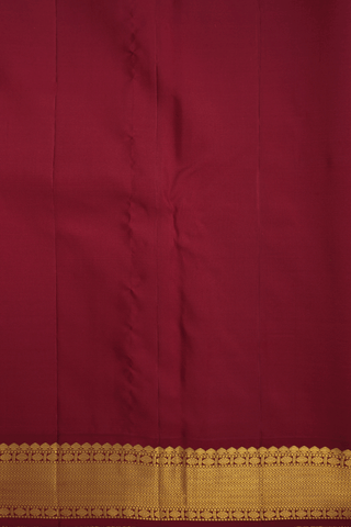 Korvai Zari Border Plain Honey Orange Kanchipuram Silk Saree