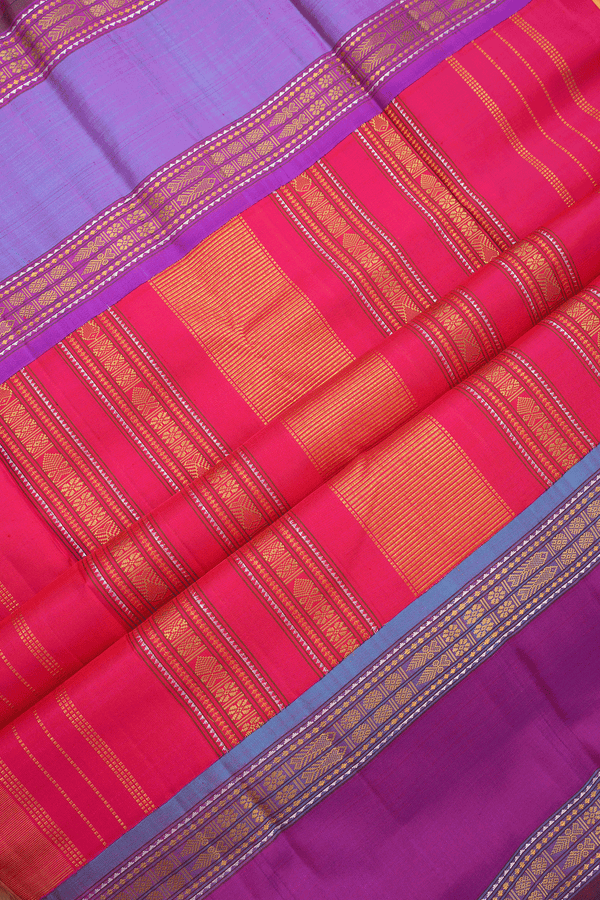 Korvai Zari Border Plain Honey Yellow Kanchipuram Silk Saree