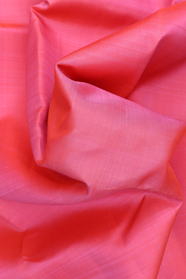 Korvai Zari Border Plain Pink Kanchipuram Silk Saree