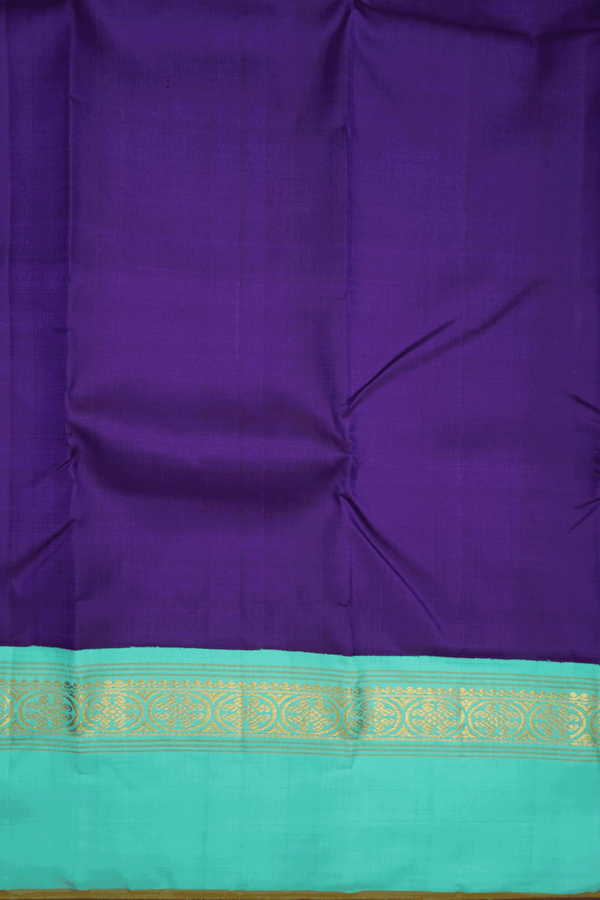 Korvai Zari Border Plain Regal Purple Kanchipuram Silk Saree