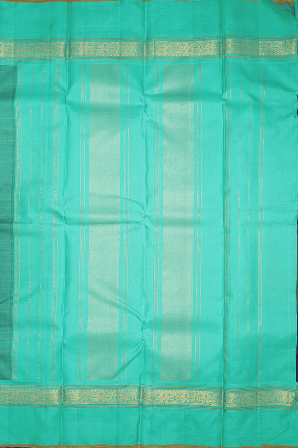 Korvai Zari Border Plain Regal Purple Kanchipuram Silk Saree