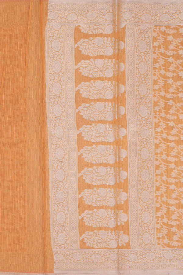 Kota Cotton In Golden Yellow With Floral Design