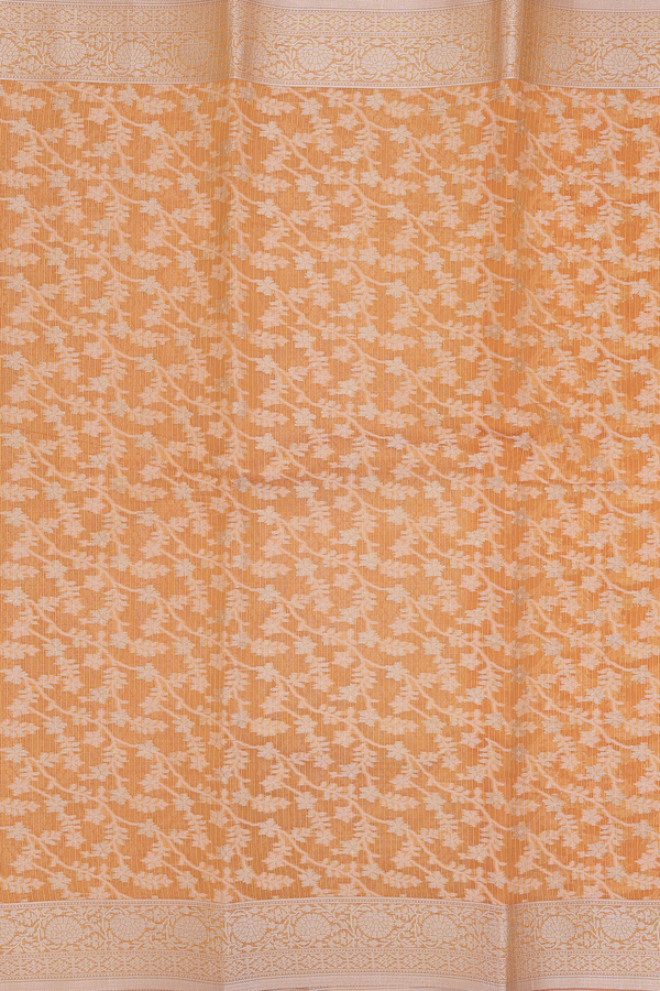 Kota Cotton In Golden Yellow With Floral Design