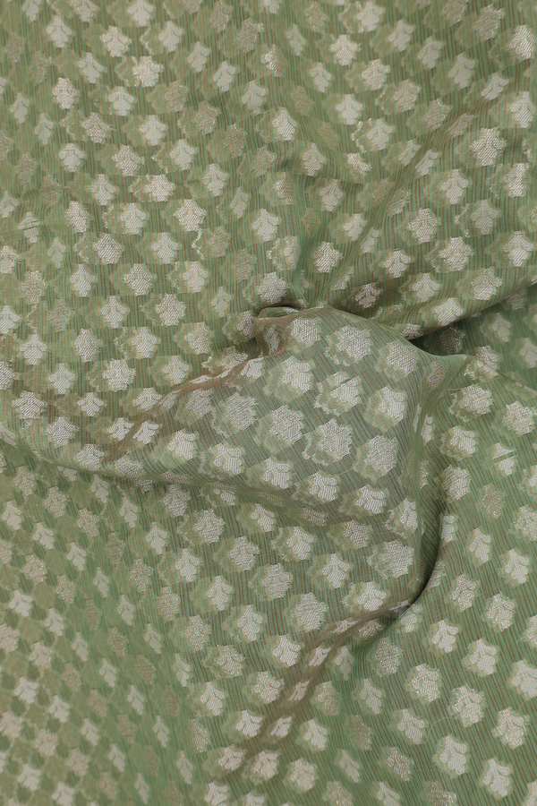 Kota Cotton In Moss Green With Allover Buttas
