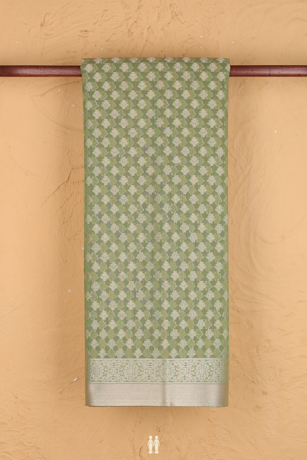 Kota Cotton In Moss Green With Allover Buttas