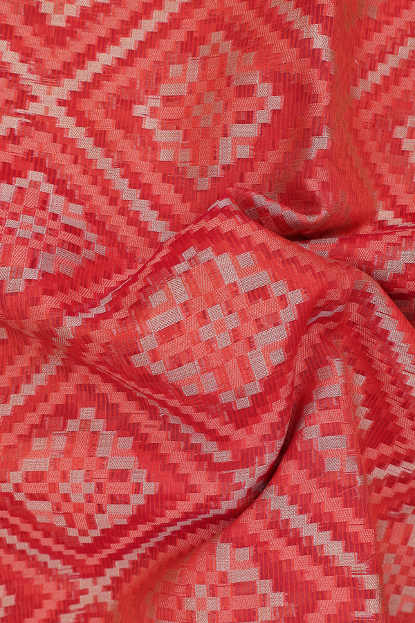 Kota Cotton In Orange With Diamond Design