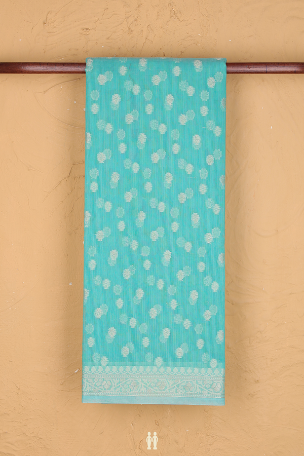Kota Cotton In Turquoise Blue With Allover Buttas