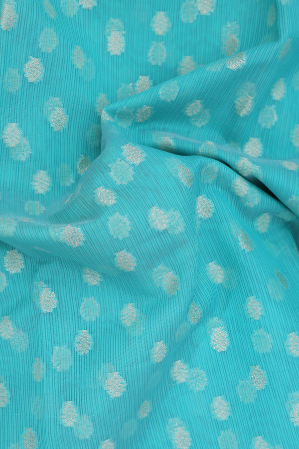 Kota Cotton In Turquoise Blue With Allover Buttas