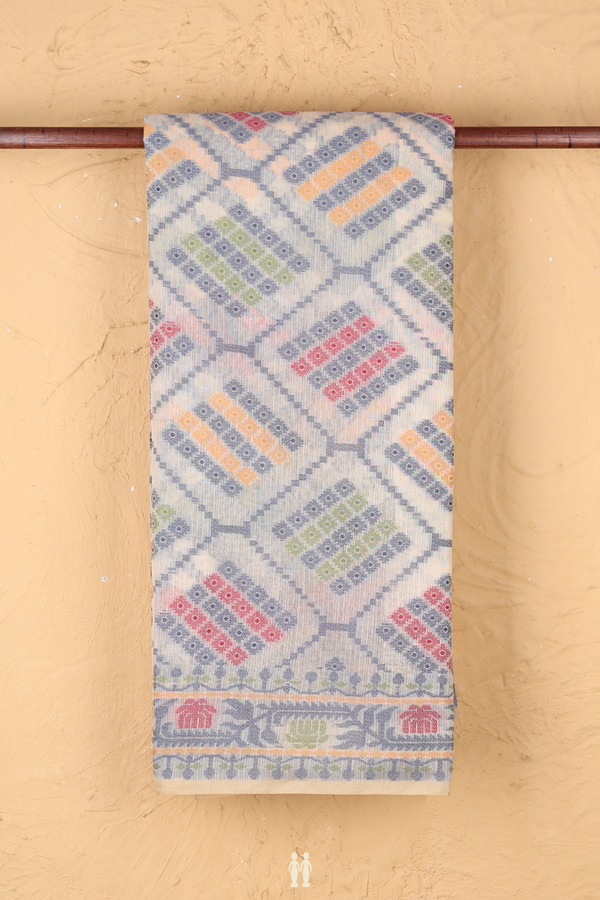 Kota Cotton Saree In Beige With Allover Design