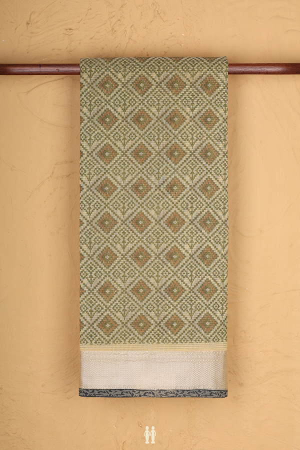 Kota Cotton Saree In Beige With Diamond Design
