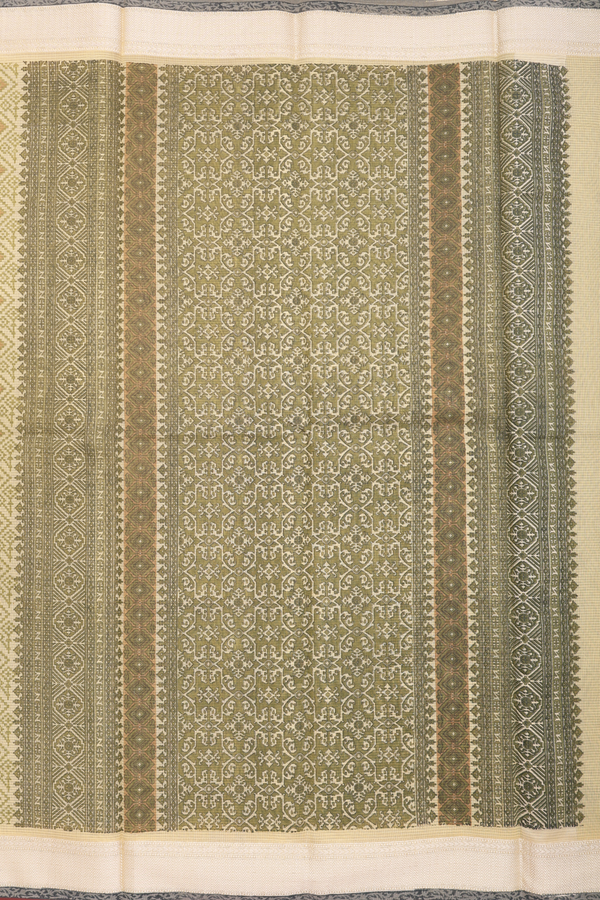 Kota Cotton Saree In Beige With Diamond Design