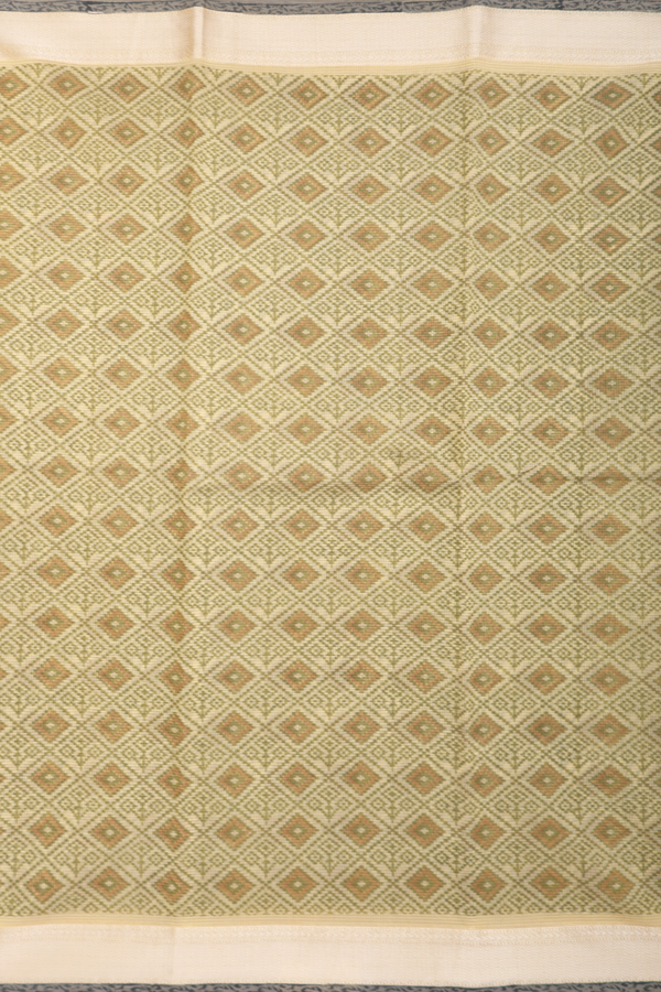 Kota Cotton Saree In Beige With Diamond Design
