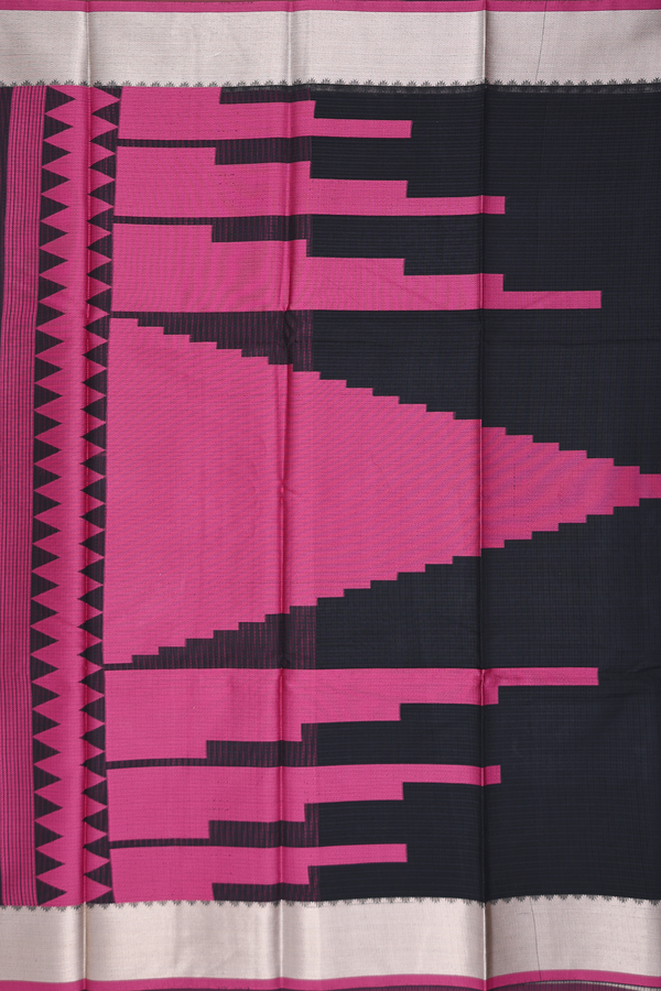 Kota Cotton Saree In Black With Zari Border