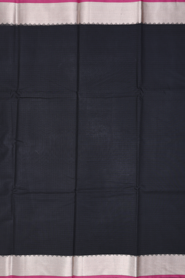 Kota Cotton Saree In Black With Zari Border