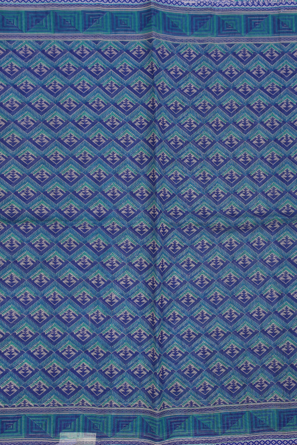 Kota Cotton Saree In Blue With Printed Design