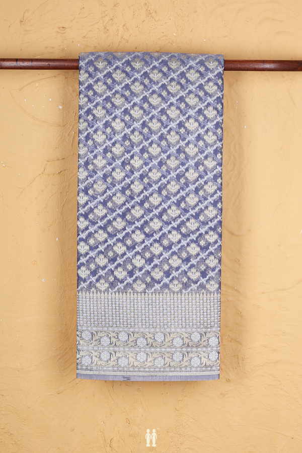 Kota Cotton Saree In Blue With Allover Design
