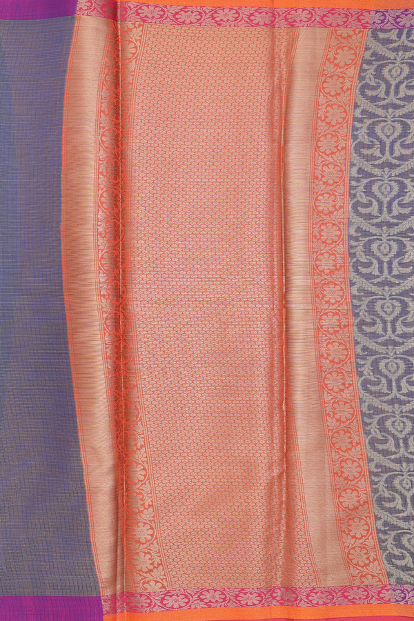 Kota Cotton Saree In Blue With Allover Design
