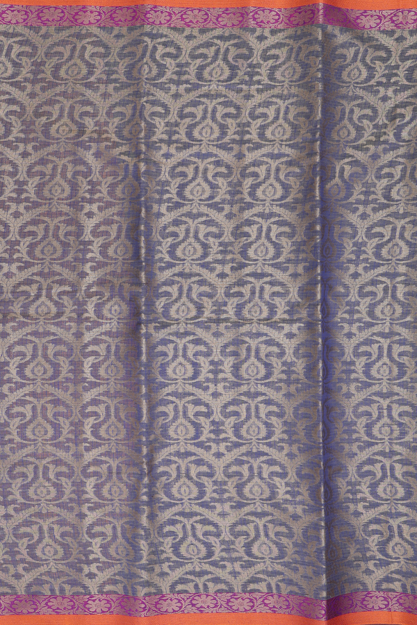 Kota Cotton Saree In Blue With Allover Design