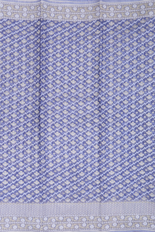 Kota Cotton Saree In Blue With Allover Design