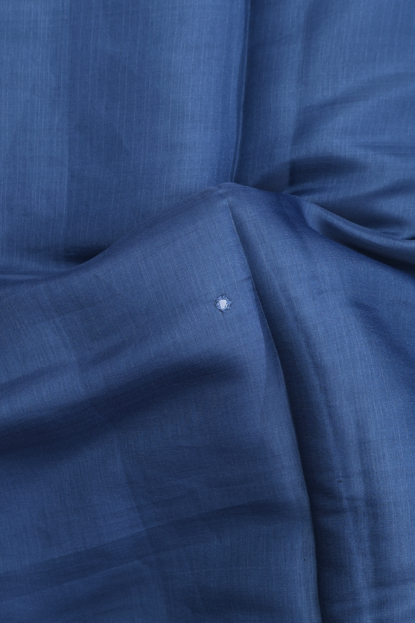 Kota Cotton Saree In Blue With Mirror Work Buttis