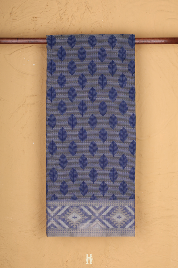 Kota Cotton Saree In Blue With Printed Buttas