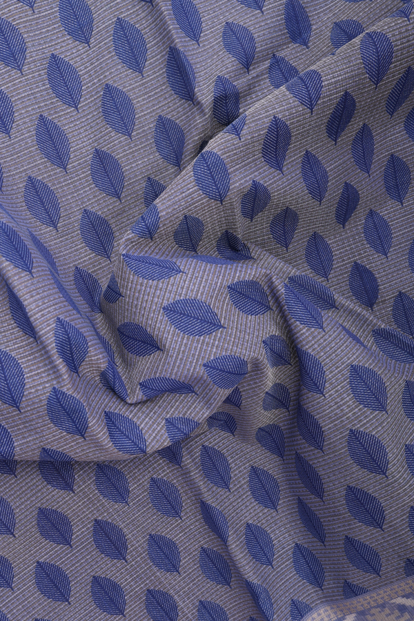 Kota Cotton Saree In Blue With Printed Buttas