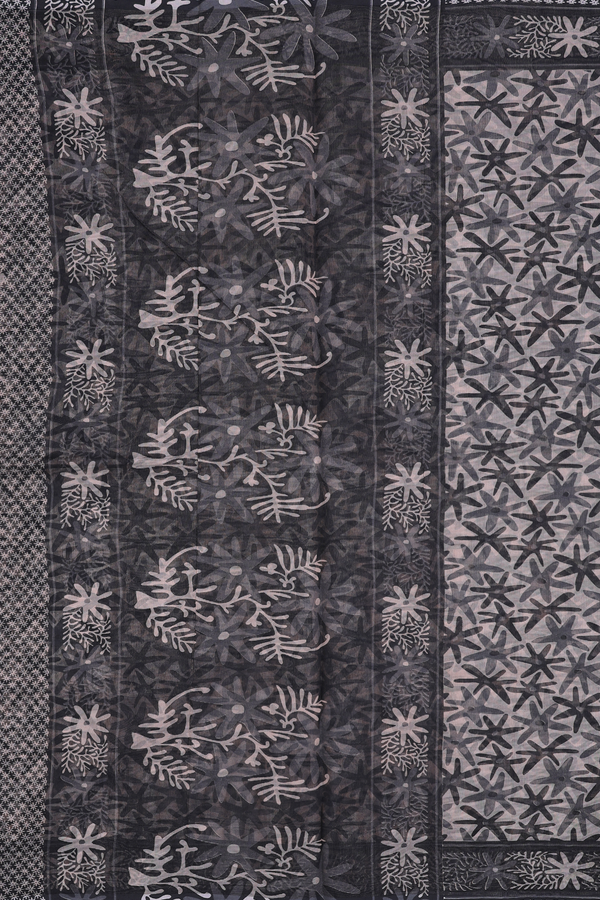 Kota Cotton Saree In Brown With Printed Design