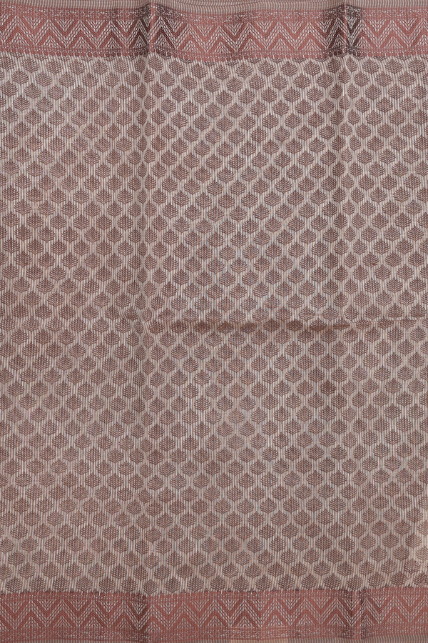Kota Cotton Saree In Brown With Printed Design