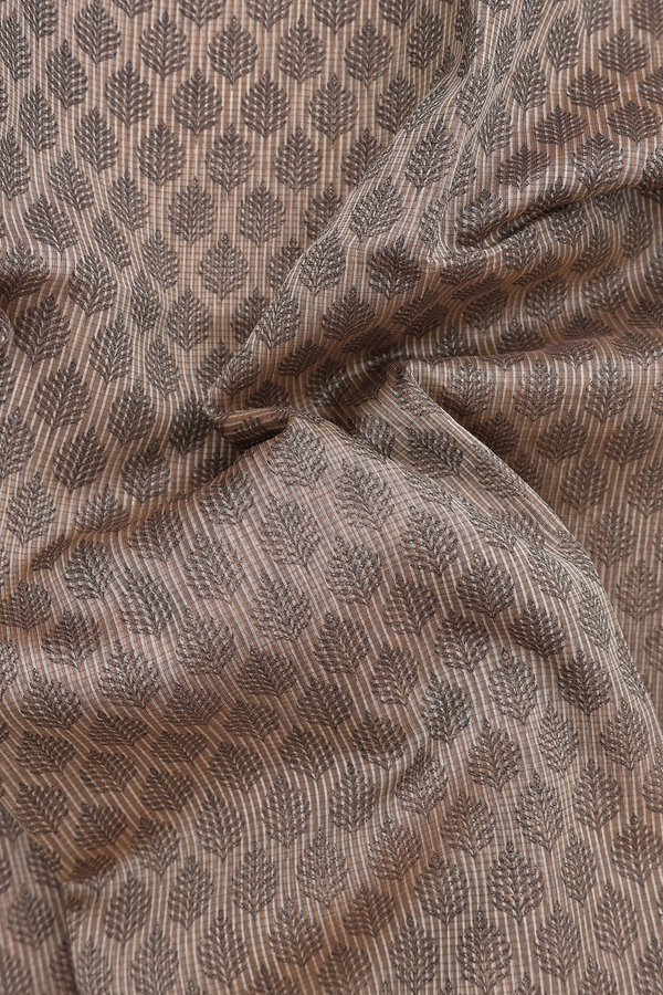 Kota Cotton Saree In Brown With Printed Design