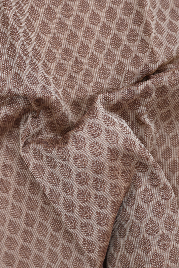 Kota Cotton Saree In Brown With Printed Design