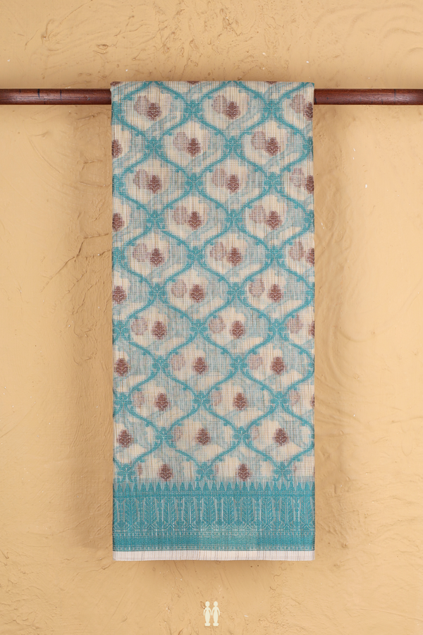 Kota Cotton Saree In Brown With Scallop Design