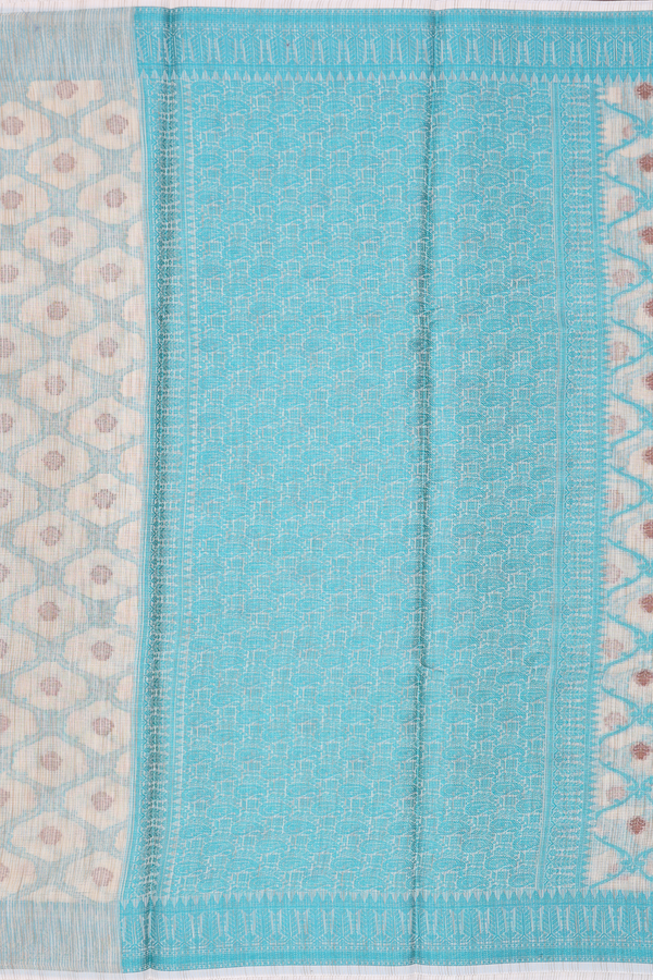 Kota Cotton Saree In Brown With Scallop Design