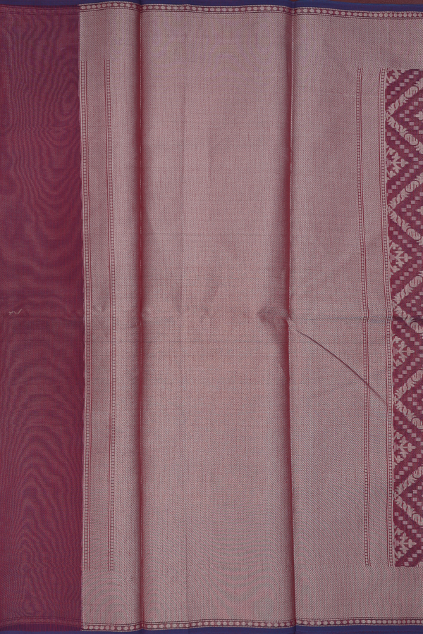 Kota Cotton Saree In Burgundy Red With Diamond Design